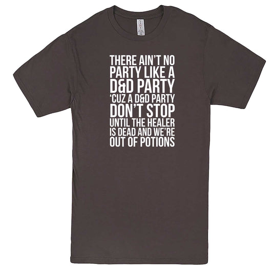 "Ain't No Party like a D&D Party" men's t-shirt Charcoal