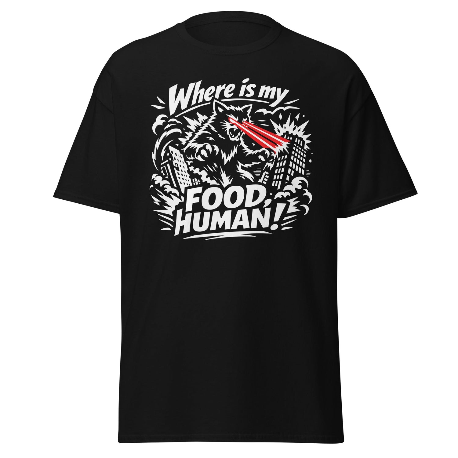 Where Is My Food, Human? – Laser‑Eyed Cat Kaiju
